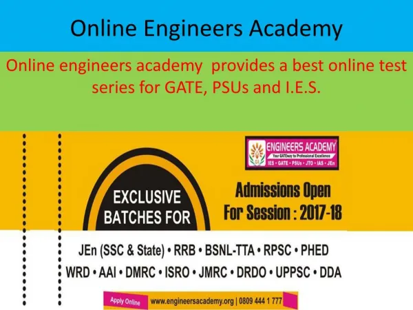 Online Engineers Academy: Offers Best GATE Test Series