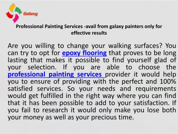 Galaxy painter at your service with professionalism