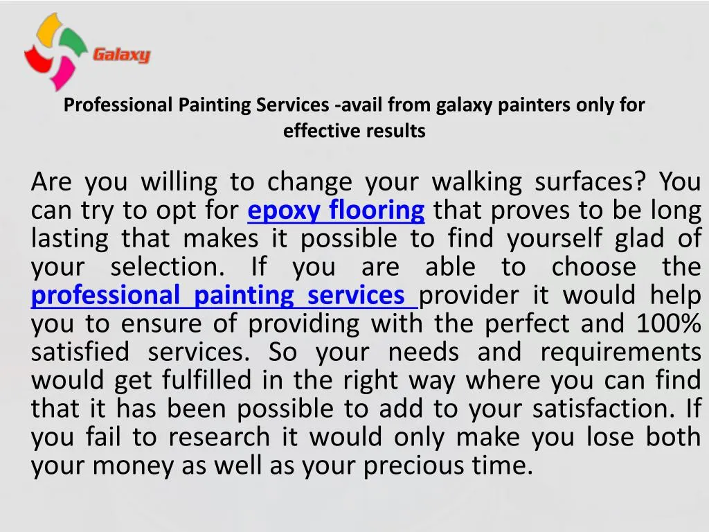 professional painting services avail from galaxy painters only for effective results