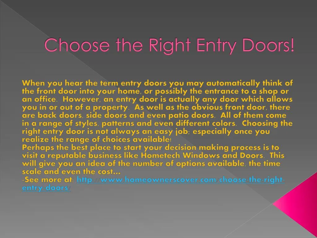 choose the right entry doors