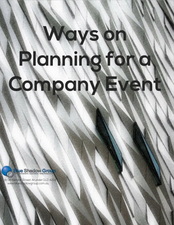 Ways on Planning for a Company Event