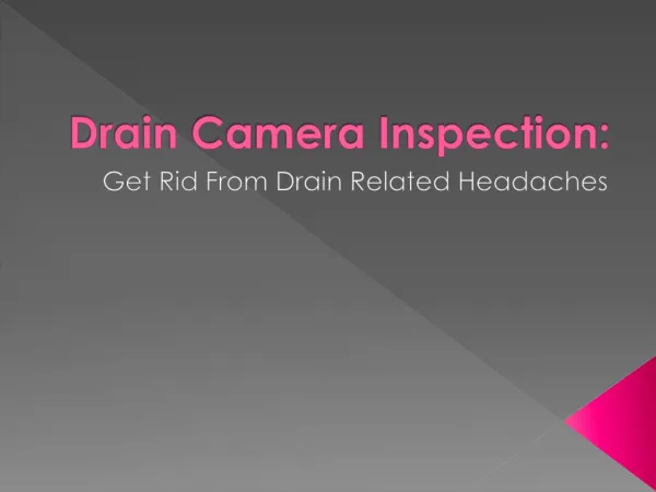 Sydney Drain Camera Inspection