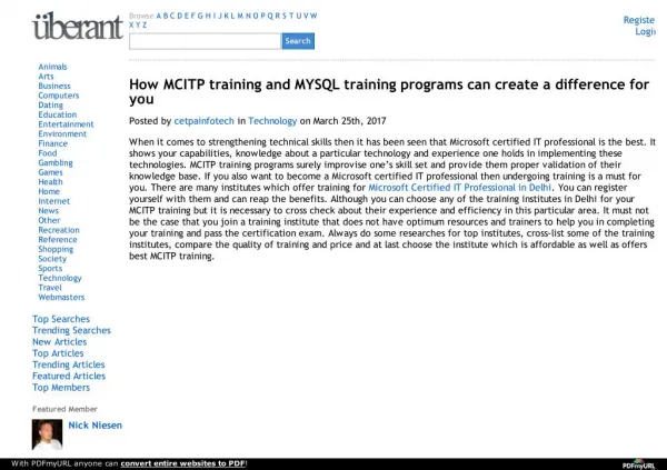 How mcitp training and mysql training programs can create a difference for you