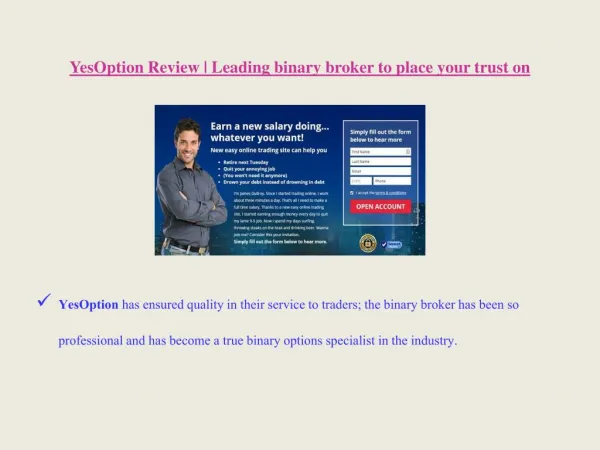 yesoption review leading binary broker to place
