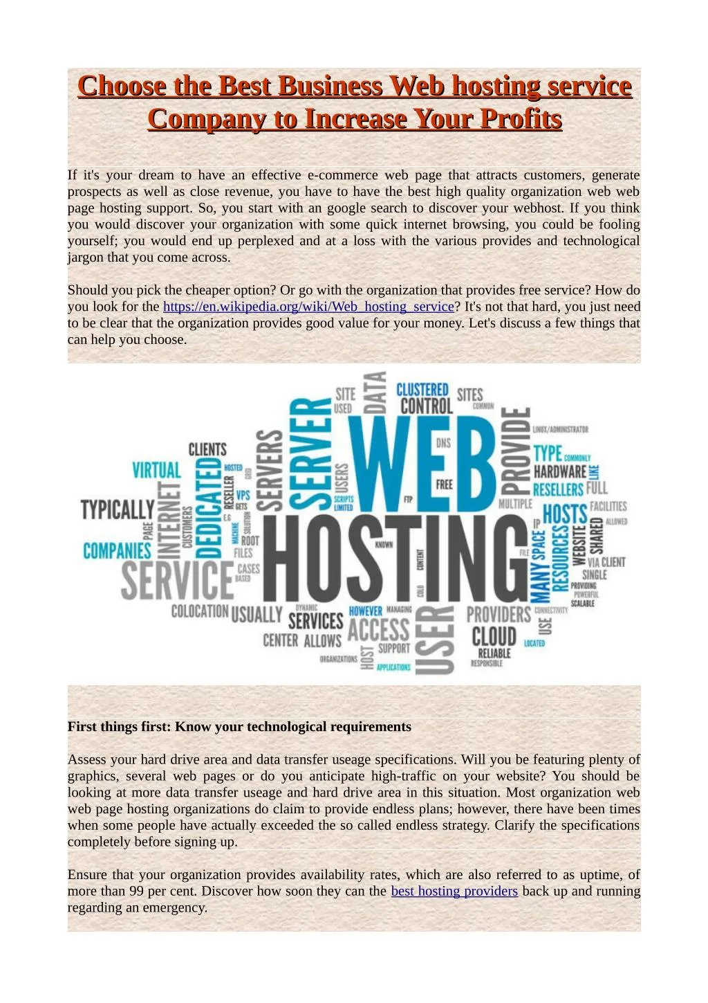 choose the best business web hosting service