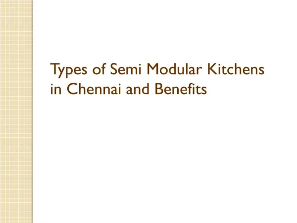 Types of Semi Modular Kitchens in Chennai