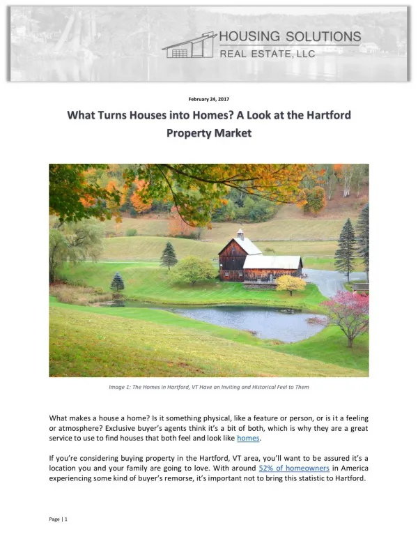 What Turns Houses into Homes? A Look at the Hartford Property Market