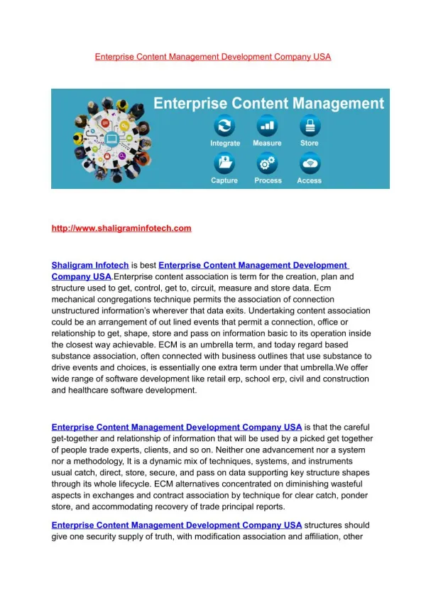 Enterprise Content Management Development Company | Enterprise Content Management Development Company USA | Enterprise C