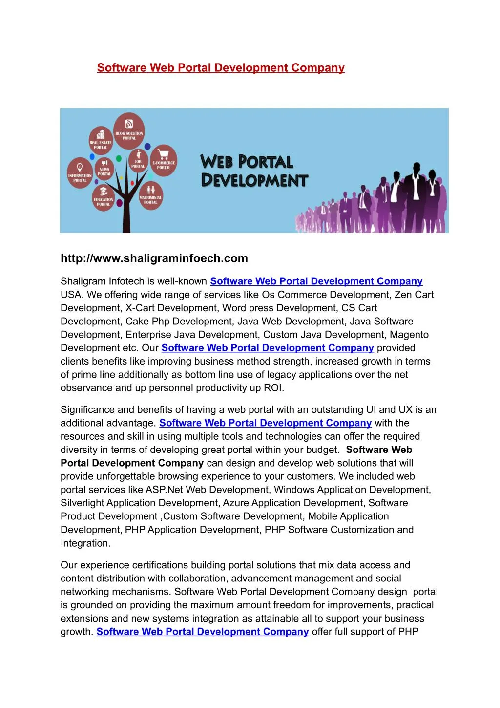 software web portal development company