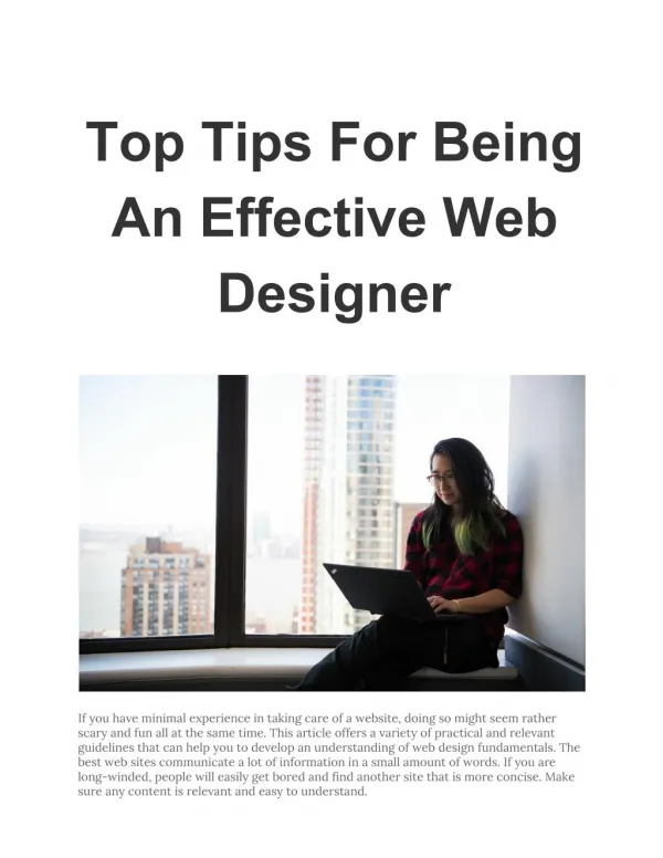 Top Tips For Being An Effective Web Designer