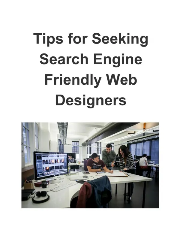 Tips for Seeking Search Engine Friendly Web Designers