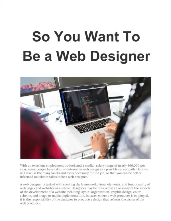 So You Want To Be a Web Designer