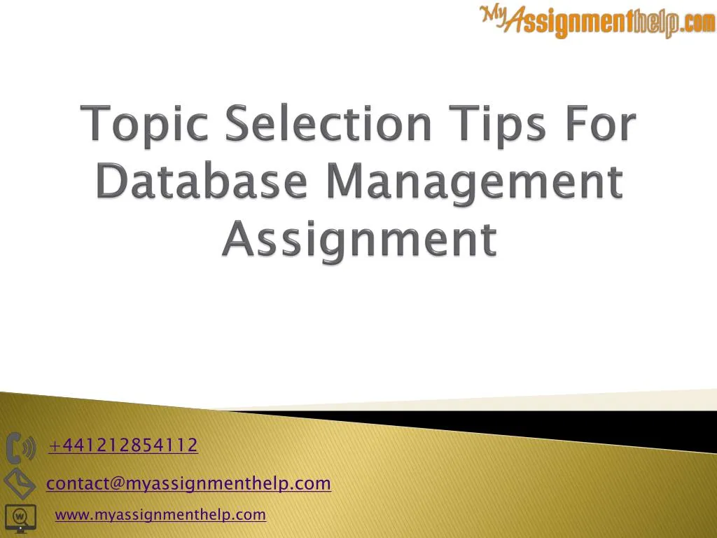 topic selection tips for database management assignment