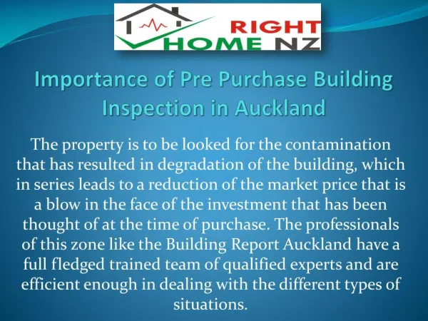 Importance of Pre Purchase Building Inspection in Auckland