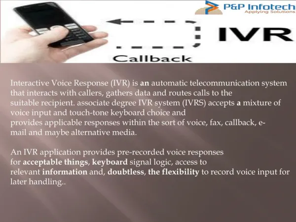 Ivr service provider in usa|ivr service|P&P Infotech