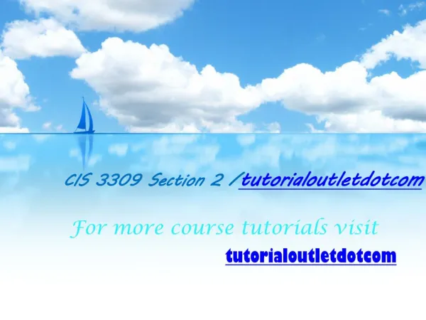 CIS 3309 Section 2/tutorialoutletdotcom