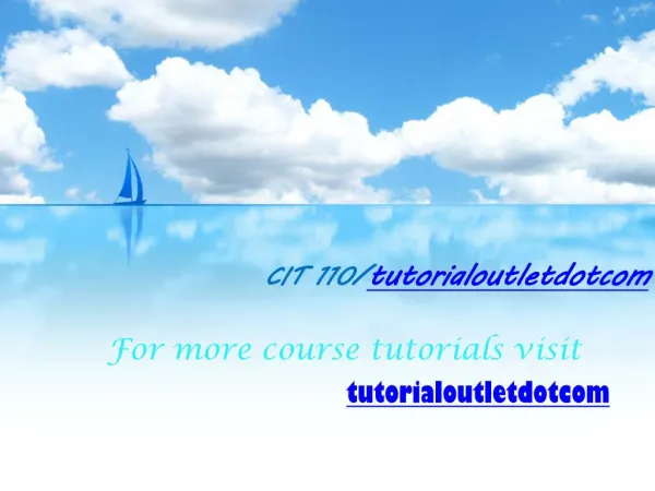 CIT 110/tutorialoutletdotcom