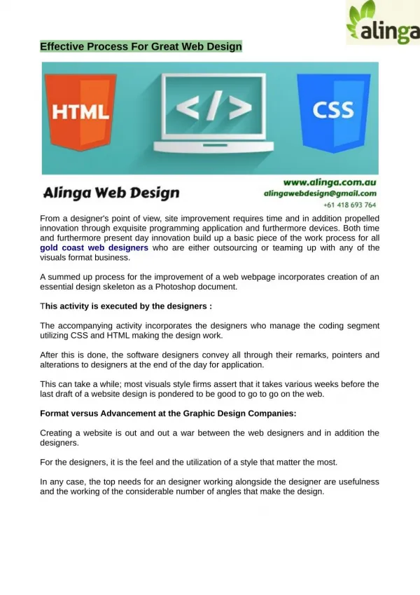 effective process for great web design