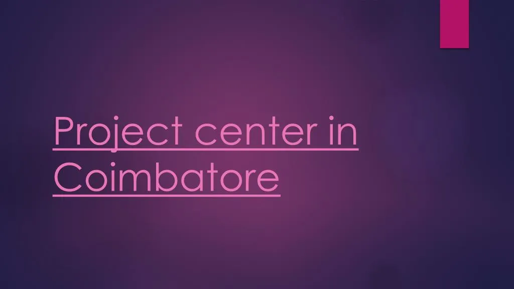 project center in coimbatore