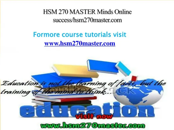 HSM 270 MASTER Minds Online success/hsm270master.com