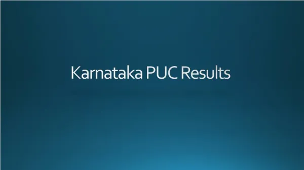 Karnataka PUC Results 2017
