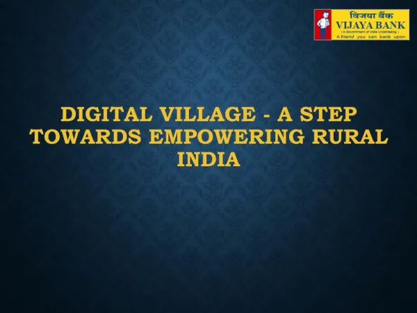 Vijaya Bank- Digital Village