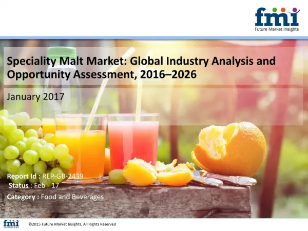 Speciality Malt Market Revenue is expected to Reach US$ 4 Bn by 2026 end
