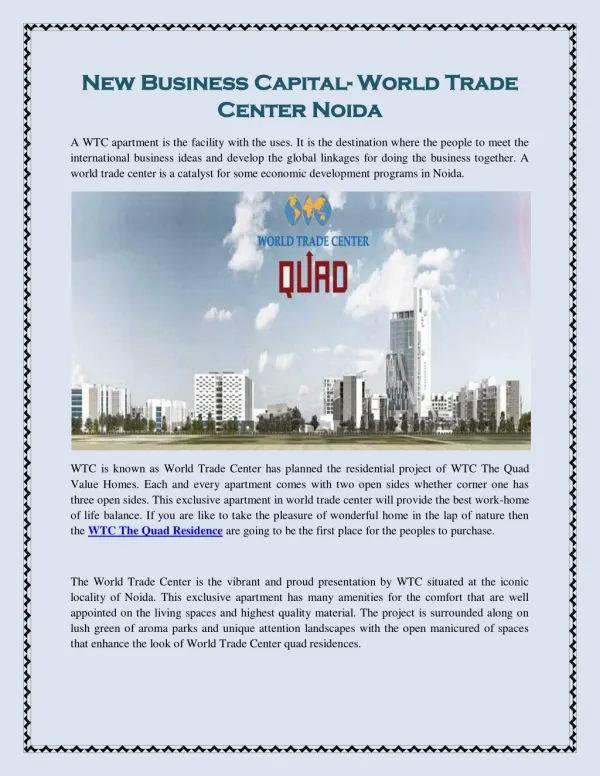 New Business Capital- World Trade Center Noida