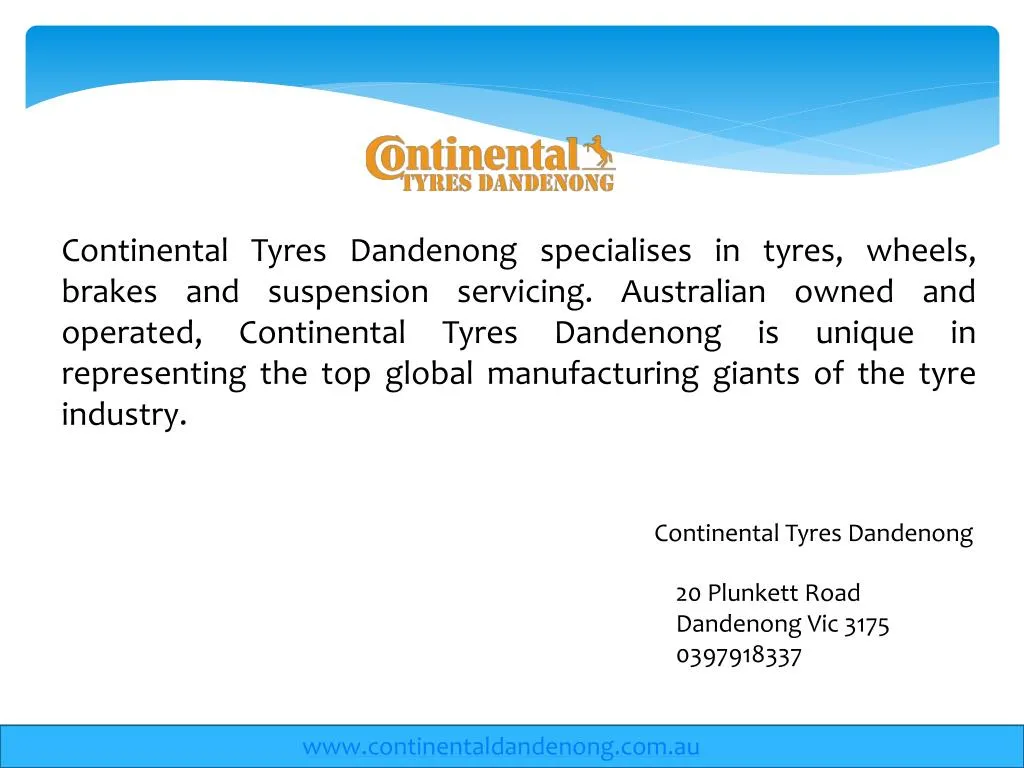 continental tyres dandenong specialises in tyres