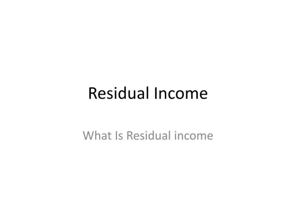 Residual Income