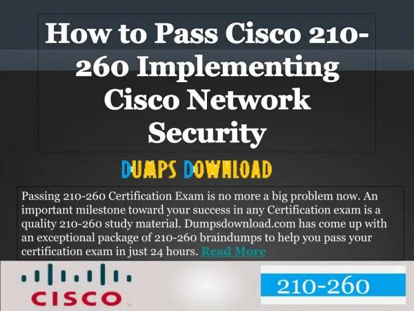 Pass your Cisco 210-260 Exam With (Dumpsdownload.com)