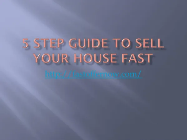 5 step guide to sell your house fast