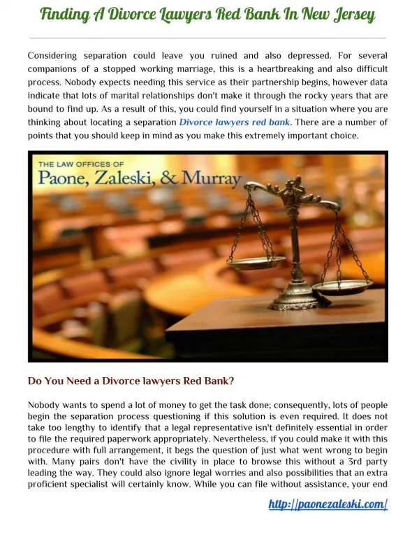 Finding A Divorce Lawyers Red Bank In New Jersey - Paonezaleski