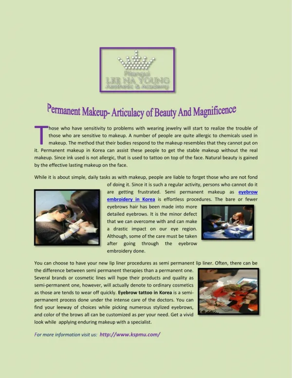 Permanent Makeup- Articulacy of Beauty And Magnificence