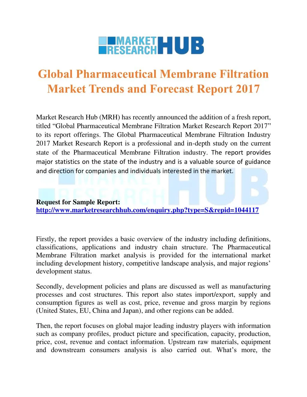 global pharmaceutical membrane filtration market