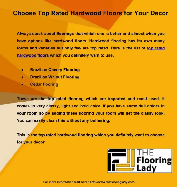 Choose Top Rated Hardwood Floors for Your Decor