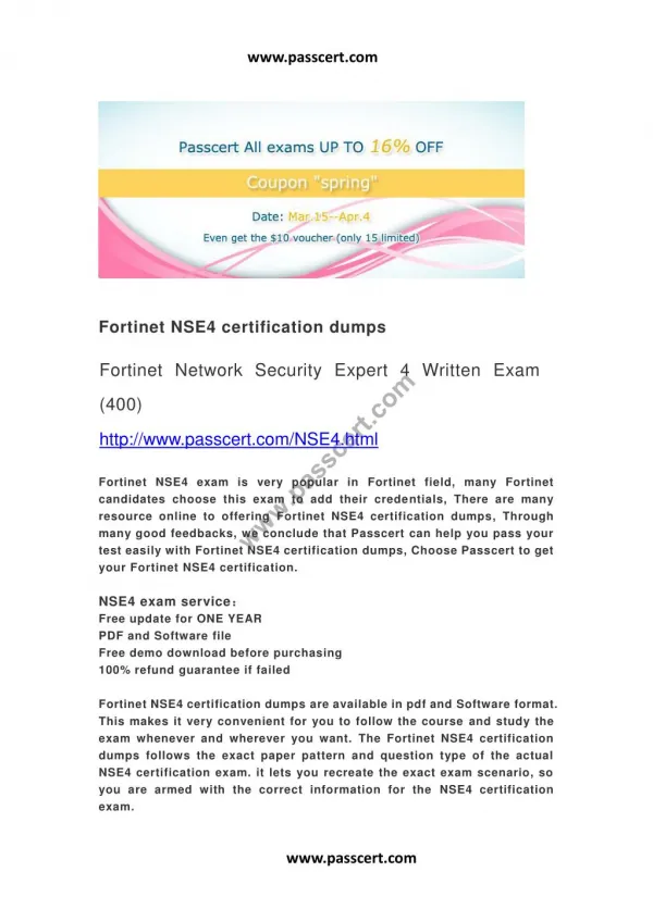 Fortinet NSE4 certification dumps