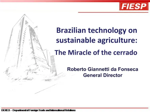 Brazilian technology on sustainable agriculture: The Miracle of the cerrado