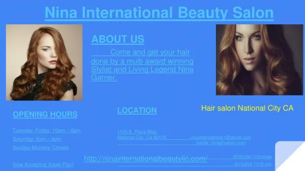 Beauty Salon, Wedding Hair Stylist, Bridal Hair Packages, Eyelash Extensions and Natural Hair Care National City CA