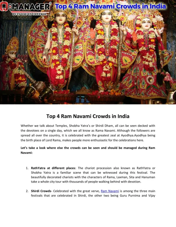 Top 4 Ram Navami Crowds in India
