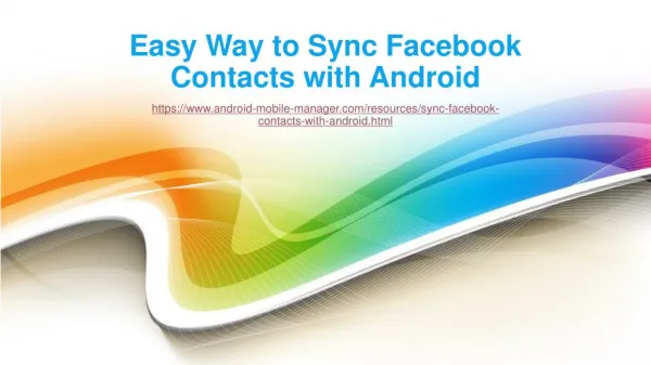 Transfer Contacts from Facebook to Android