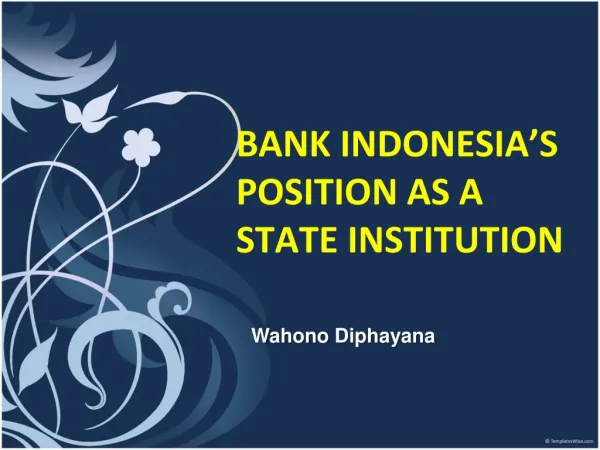 Bank Indonesia as State Institution