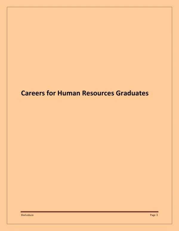 Career Opportunities for Human Resources Graduates