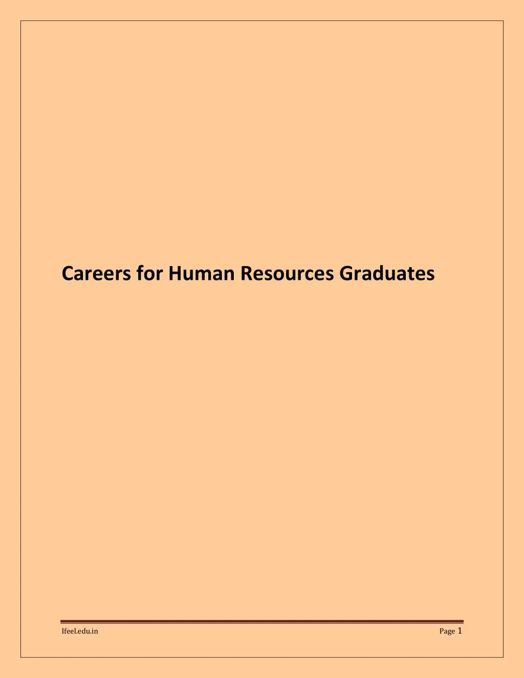 careers for human resources graduates