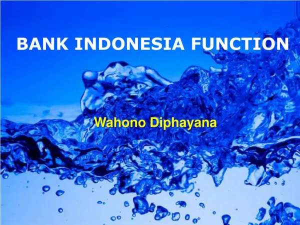 Function of Bank Indonesia