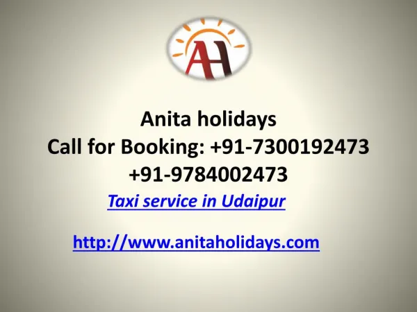 Taxi service in Udaipur