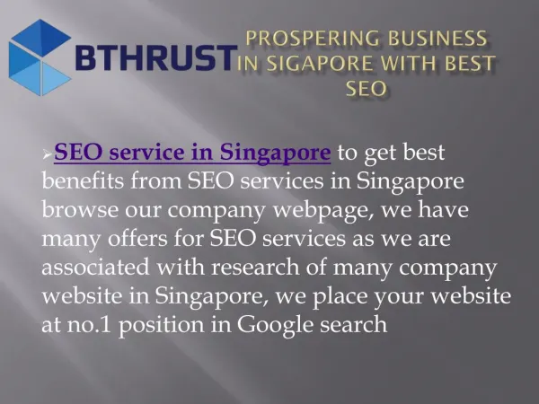 PROSPERING BUSINESS IN SIGAPORE WITH BEST SEO