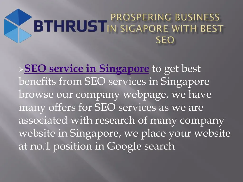 prospering business in sigapore with best seo