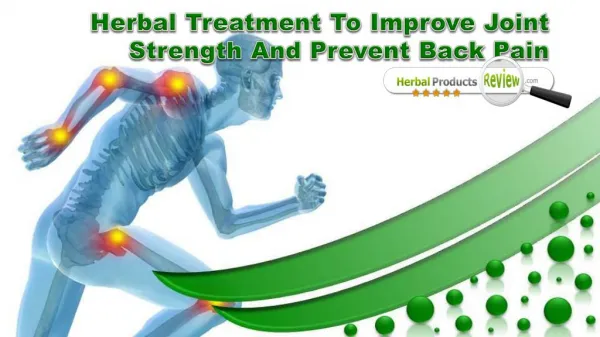 Herbal Treatment To Improve Joint Strength And Prevent Back Pain