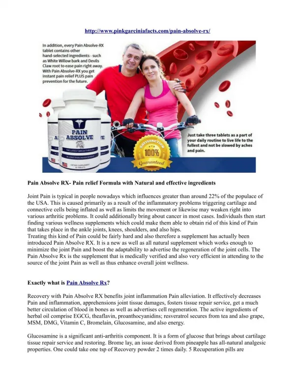 Pain Absolve RX- Pain relief Formula with Natural and effective ingredients